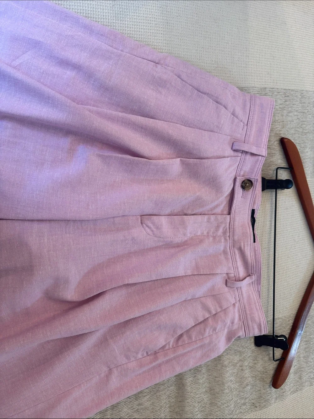 Banana Republic Lilac Linen Blend Wide-Leg Trousers